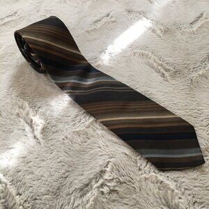 Retro Brittania Brown & Blue Striped Tie